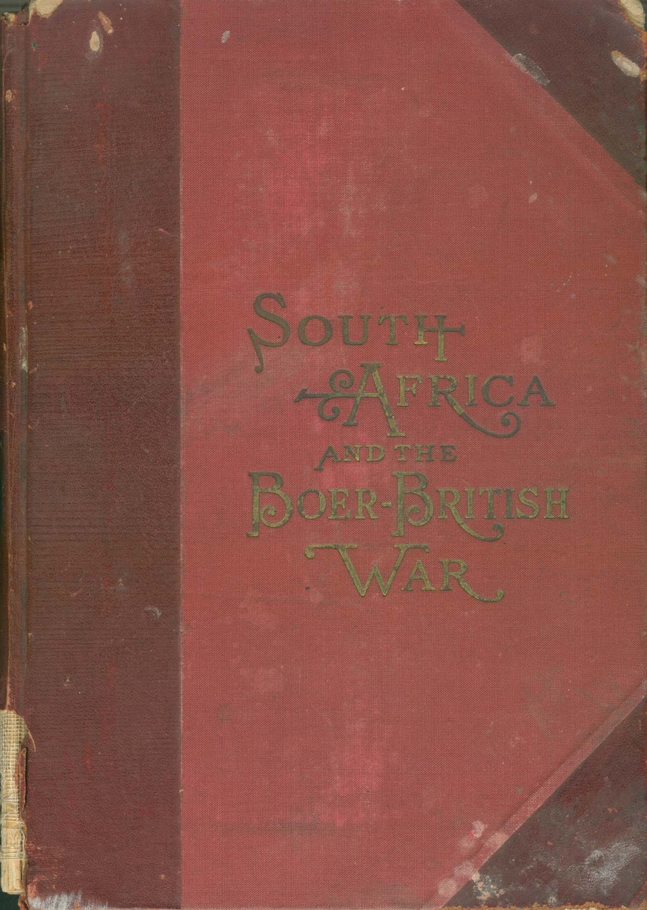 Red book-cover Displays the title Sout Africa and the Boer-British War