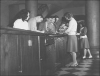 Circulation desk of Cook Library, 1947