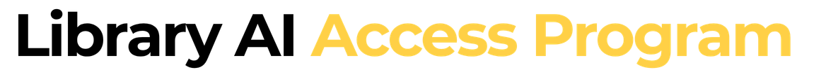 Library AI in black, Access Program in gold.