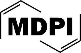 MDPI logo. MDPI in black with angled black lines above and below.